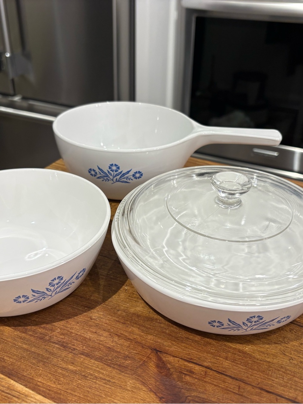 Corningware Blue Cornflower Skillet & Sauce Pan Set